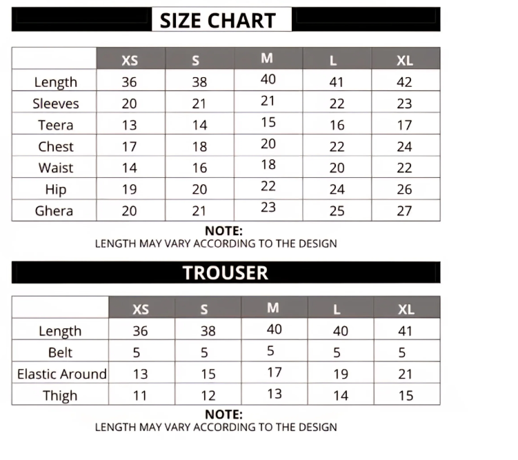 Rubie Suit 5 Days Stitching 50% Advance Payment