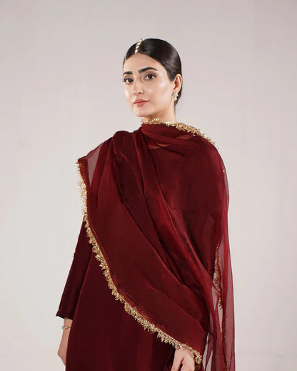 marron MK Suit 5 Days Stitching 50% Advance Payment