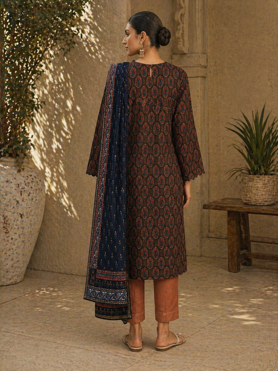 Khaadi 3 Piece Lawn Suit – Premium Printed Summer Collection (Top, Bottom & Voil Dupatta)