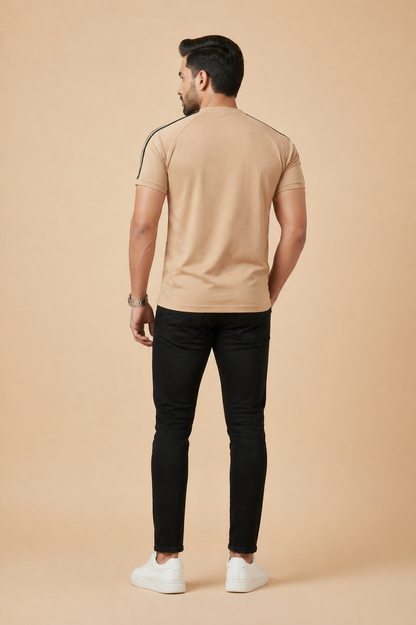 Skin color T-Shirt – Textured Knitted Mesh Polyester Dri Fit