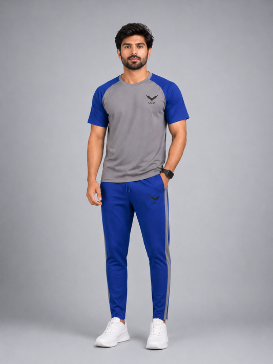 Premium Navy and Grey Track Suit – Polyester Dri Fit