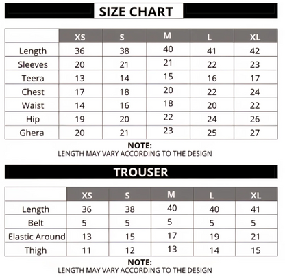 Mariposa Suit 5 Days Stitching 50% Advance Payment
