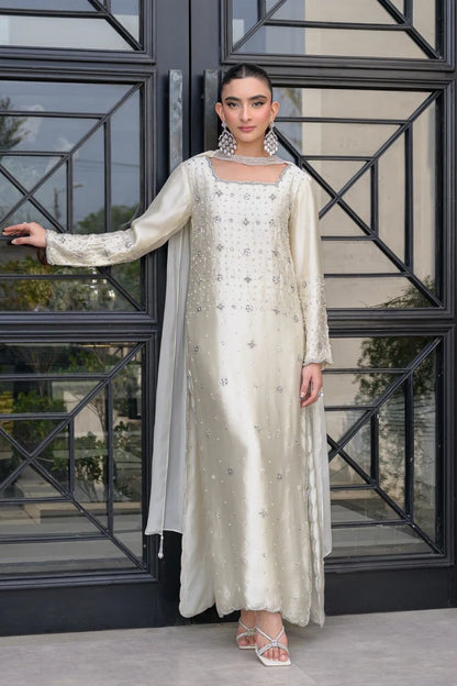 ivory Suit 5 Days Stitching 50% Advance Payment