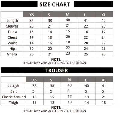 Nida Suit 5 Days Stitching 50% Advance Payment
