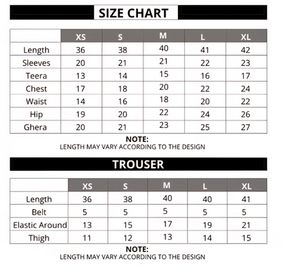 Lala Zar Suit 5 Days Stitching 50% Advance Payment