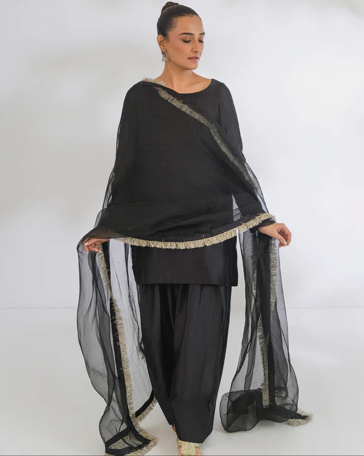 Black MK Suit 5 Days Stitching 50% Advance Payment