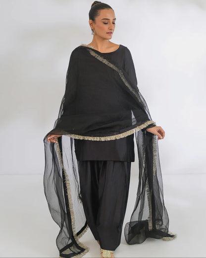 Black MK Suit 5 Days Stitching 50% Advance Payment